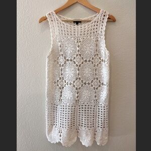 Topshop Crochet Knit White Dress